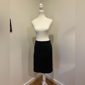 NWT J Crew Skirt Womens 12 Black Stretch Cotton Pencil Classic Slit